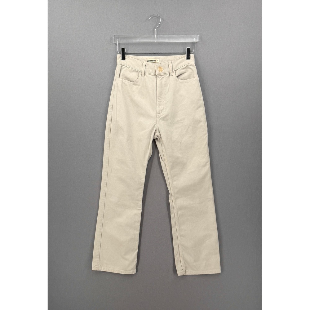 RUDY JUDE Adult Straight Leg Jeans Womens Size 3 Cream Bone Lightweight